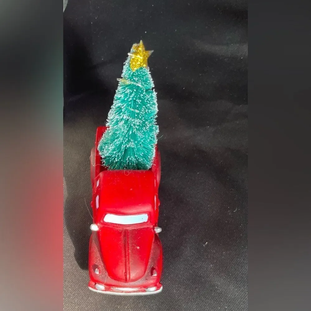 🎄❤️🎄 Little Red Pickup Truck Light Up Christmas Tree Table Decor EPC
